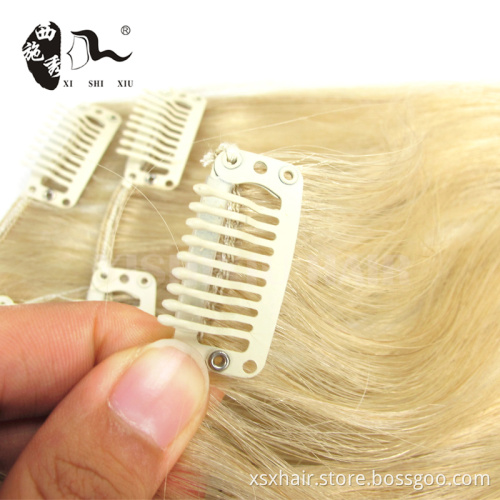 10-30inch raw Indian virgin human hair extension curly blonde clip in hair extensions